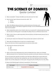 The Science Of Zombies Question Worksheet